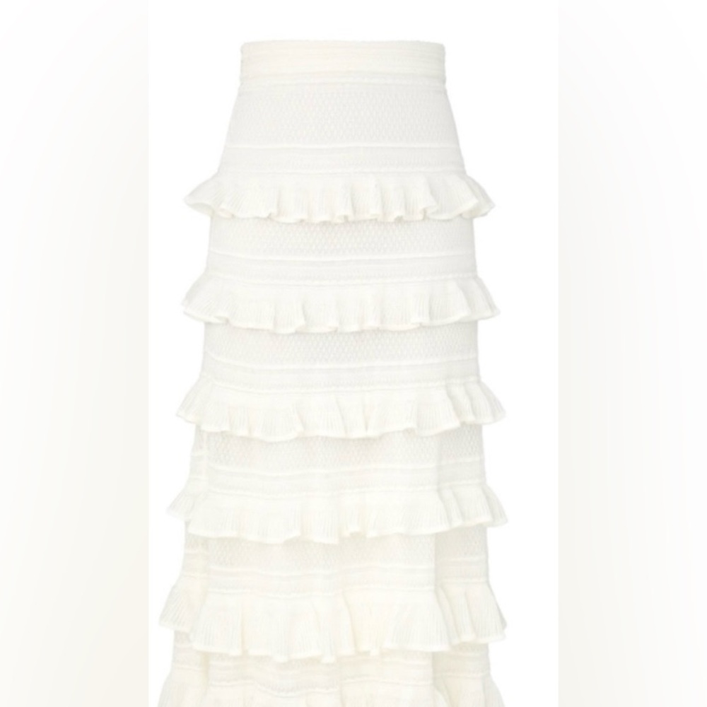 Zimmermann Skirt Wonderland Frill Knit Midi s 0 - Picture 3 of 5